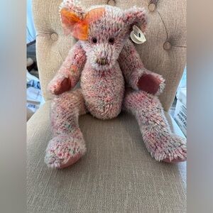 TY 2000 Classic Soft Razzmatazz Colorful Teddy Bear 16'' Stuffed Pink Orange